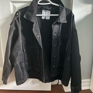 Oversized Garage Black Jean Jacket